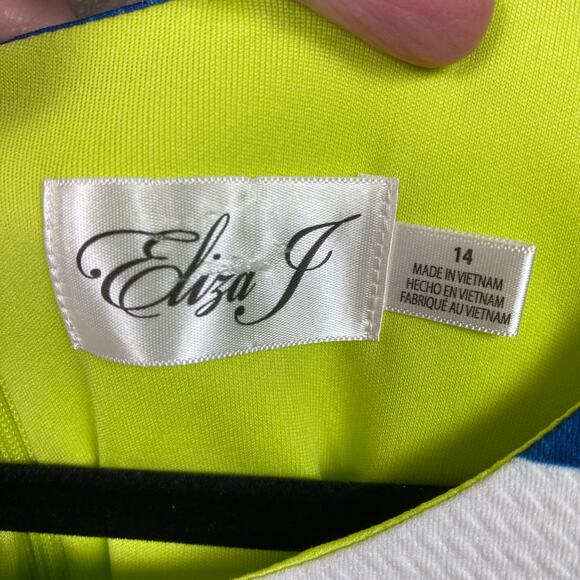 Eliza J Blue Tropical Floral Sheath Dress Sz.14 NWT - Picture 5 of 12